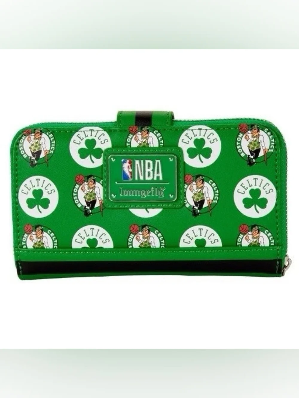 Loungefly Green Boston Celtics Logo Print Zip Wallet NWT